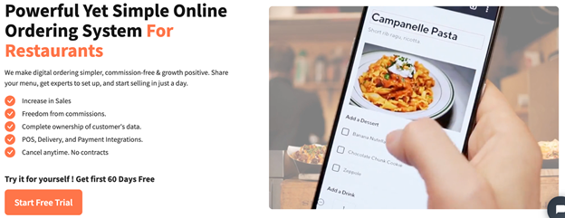 online restaurant ordering system at Restolabs