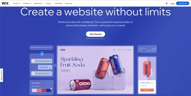 create restaurant website with Wix
